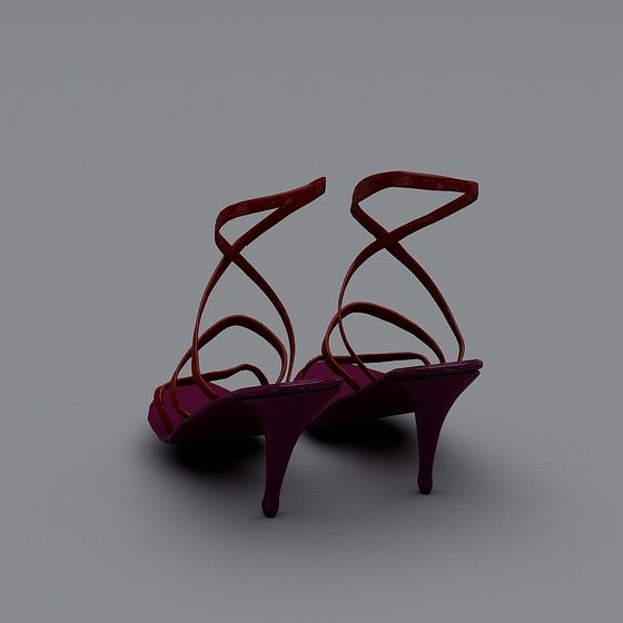 Alluring Ribbon High Heels 3D model