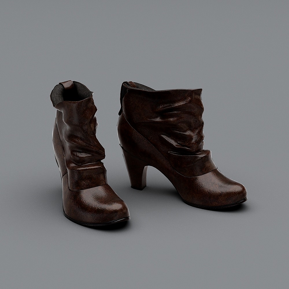 Vintage Heeled Boots 3D model