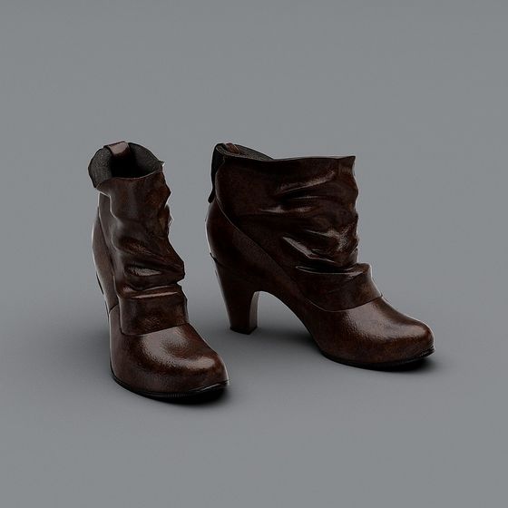 Vintage Heeled Boots 3D model