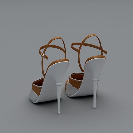 Elegant Low-Poly High Heel Shoe 3D model