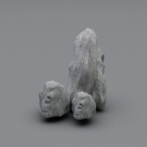Realistic Low-Poly Rock 3D Model