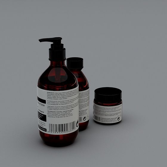 Low Poly Stylish Bottle 3D Model Design