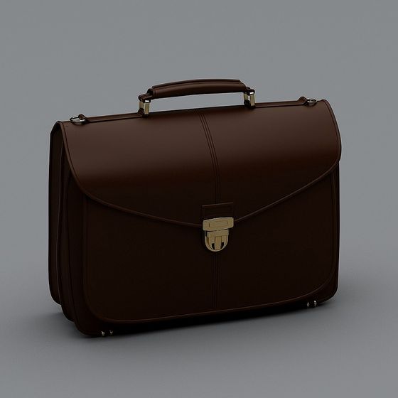 Elegant Brown Briefcase 3D model