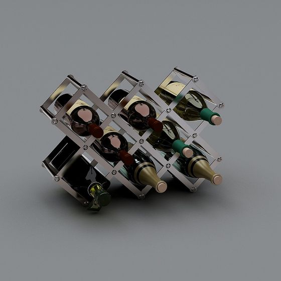Stylish Low-Polygon Wine Rack 3D model