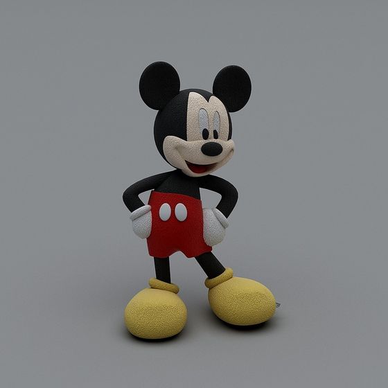 Unique Mickey Mouse Low Poly 3D Model