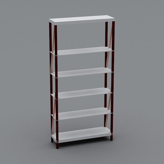Modern Low Poly Bookshelf 3D model