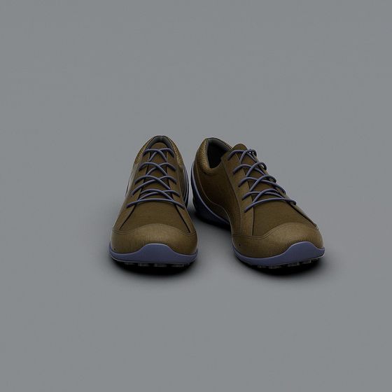 Casual 3D Sneaker Model with Low-Polygon Design