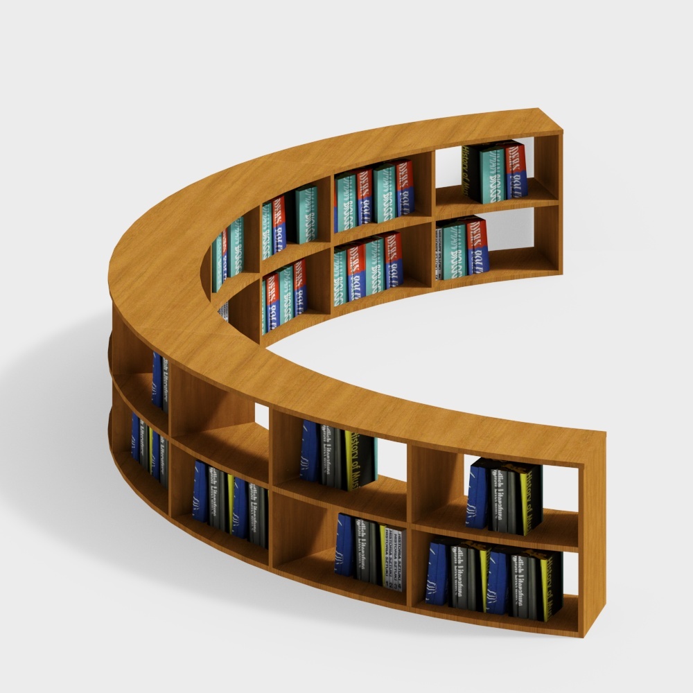 Curved bookshelf