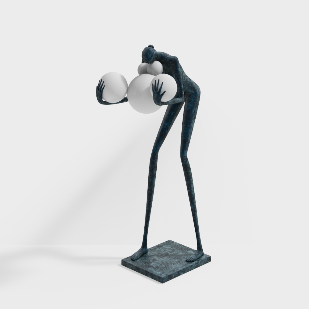 Sculptural floor lamp-wx
