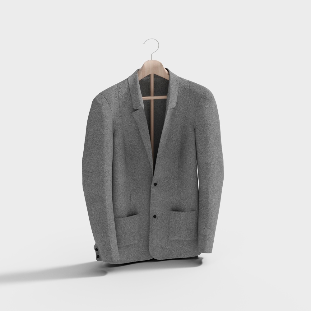 Elegant Gray Suit Jacket 3D model