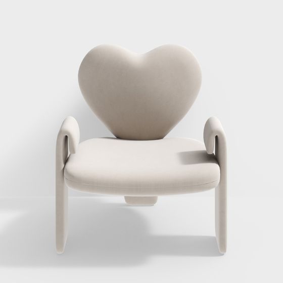 Beige Single Person Sofa 3D Model