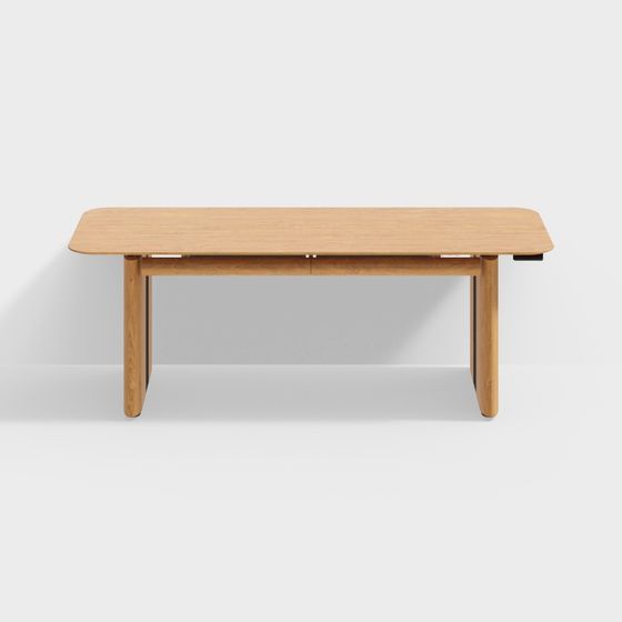 Wooden Extendable Dining Table 3D model