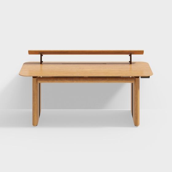 Stylish Wooden Desk 3D model for Modern Interiors