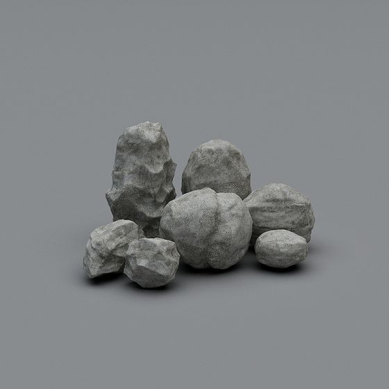 Realistic Low-Poly Rock 3D Model