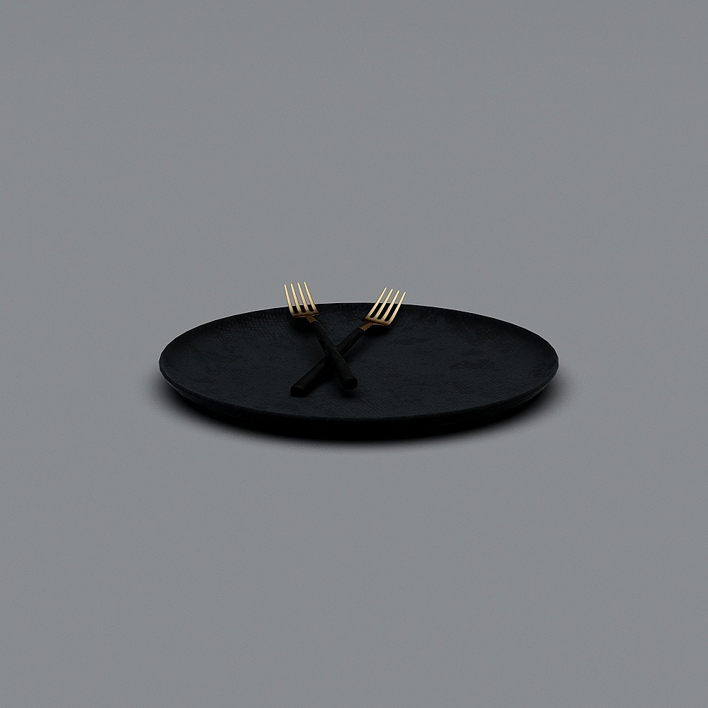 Cross Fork Plate 3D Model for Modern Aesthetics