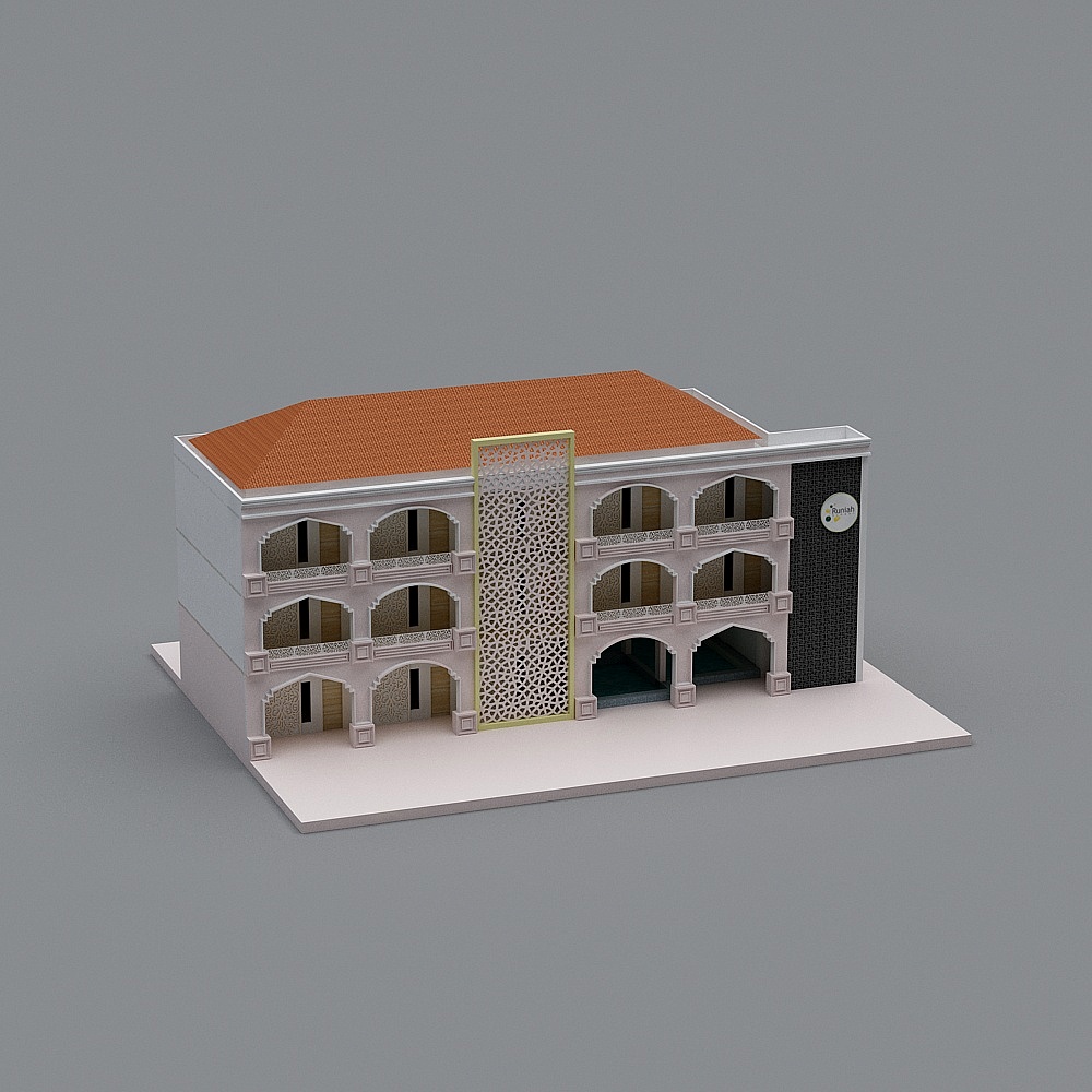 Tunisian Villa Low-Polygon 3D model