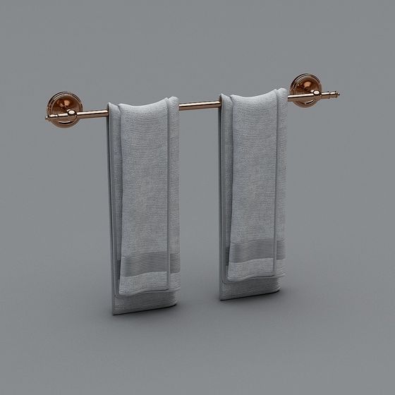 Elegant Towel Rack 3D Model for Modern Interiors