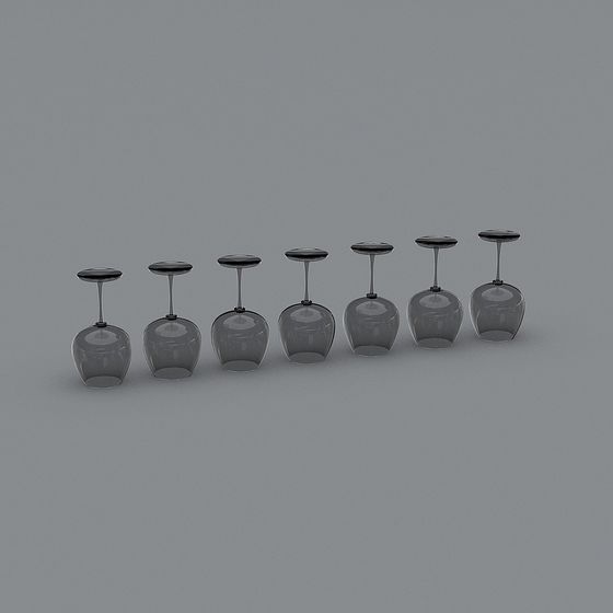 Elegant Low-Poly Glassware Collection 3D model