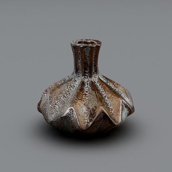 Snow-Covered Ancient Vase Low-Poly 3D model