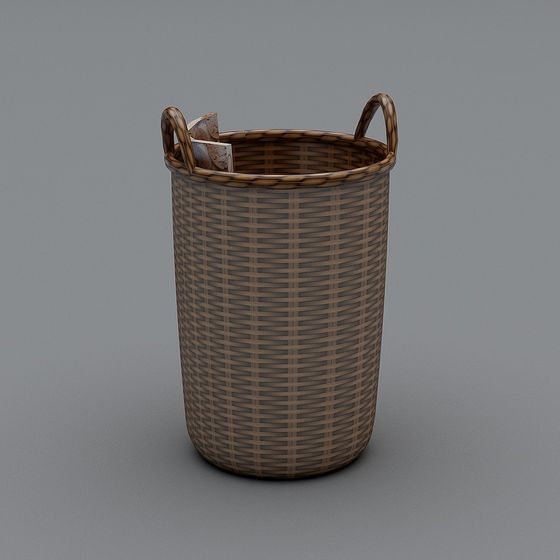 Rattan Laundry Basket 3D model