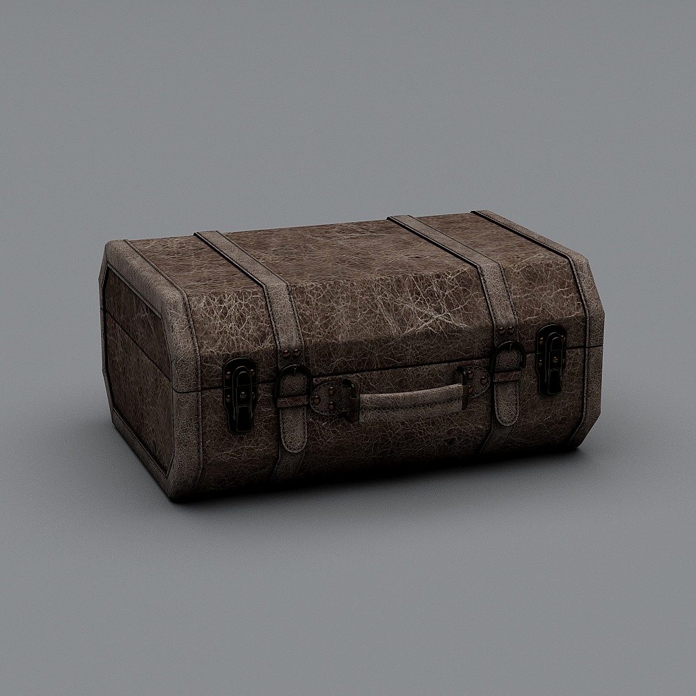 Vintage Modern Low Poly Luggage 3D model