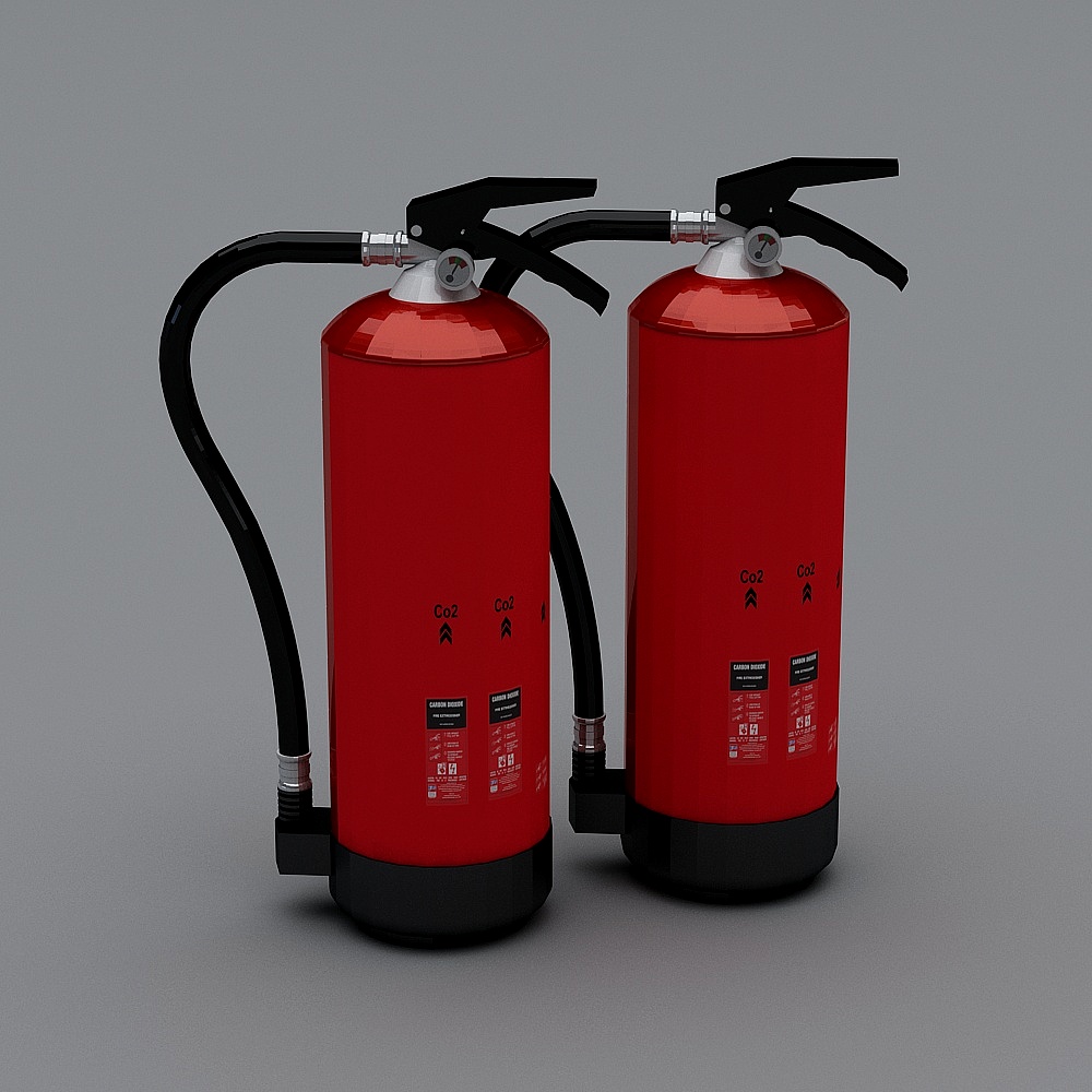 Realistic CO2 Fire Extinguisher 3D model
