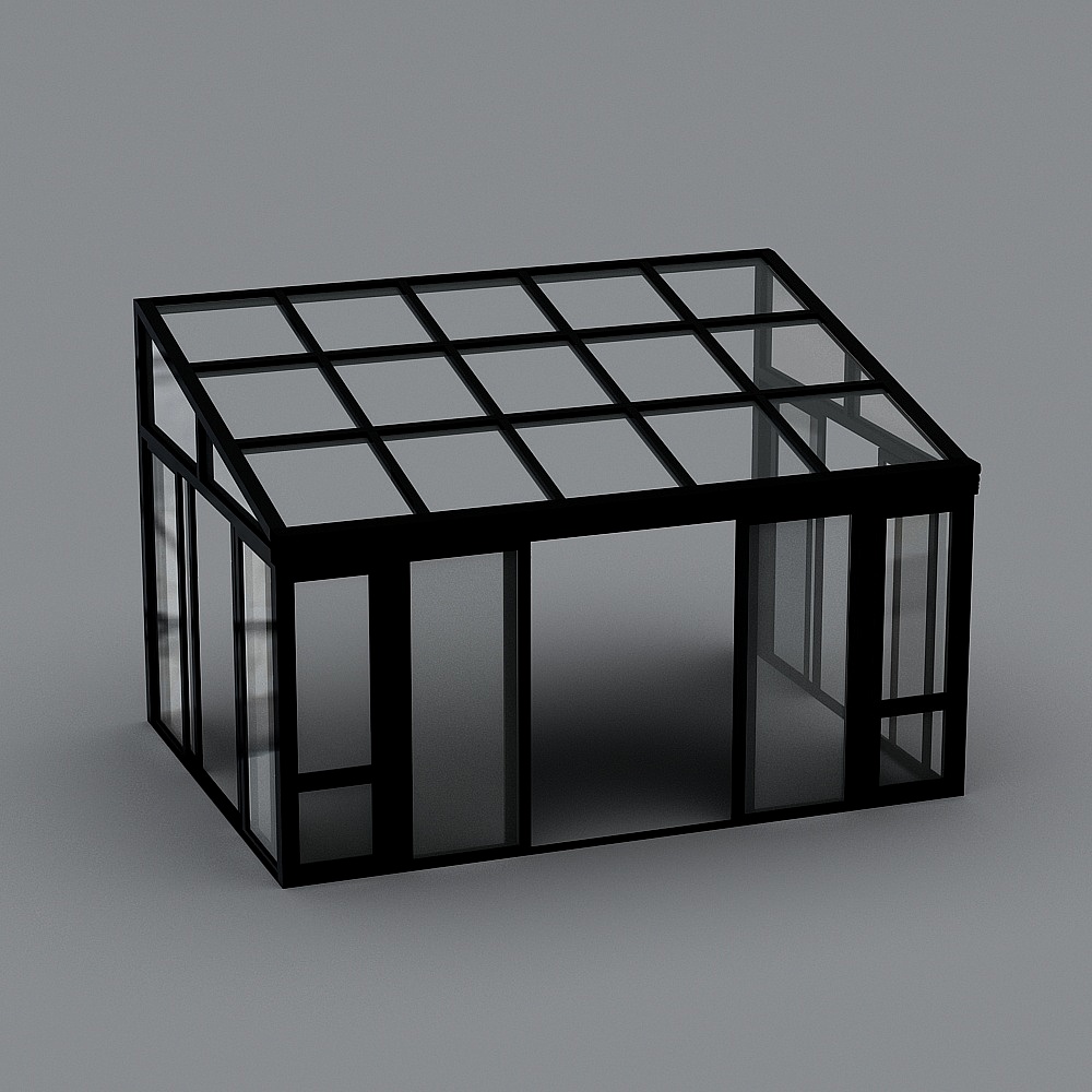 Modern Glass Greenhouse 3D model