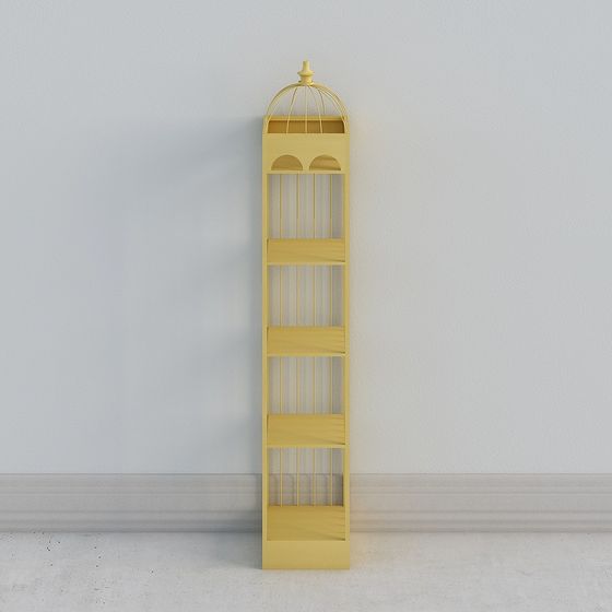 Vintage Birdcage Shelf 3D model for Charming Interiors