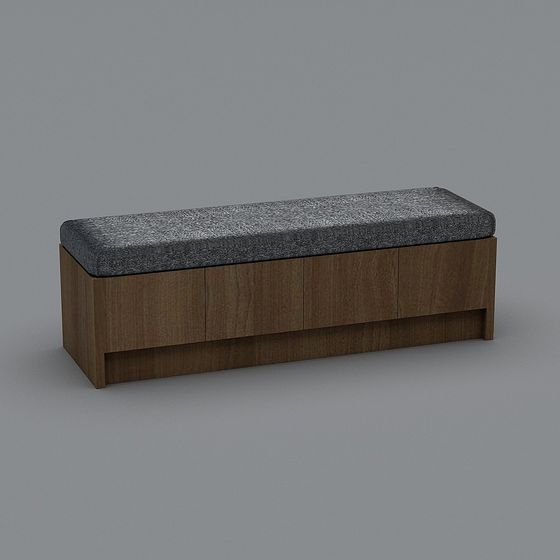 Urban Bench Low-Poly 3D Model