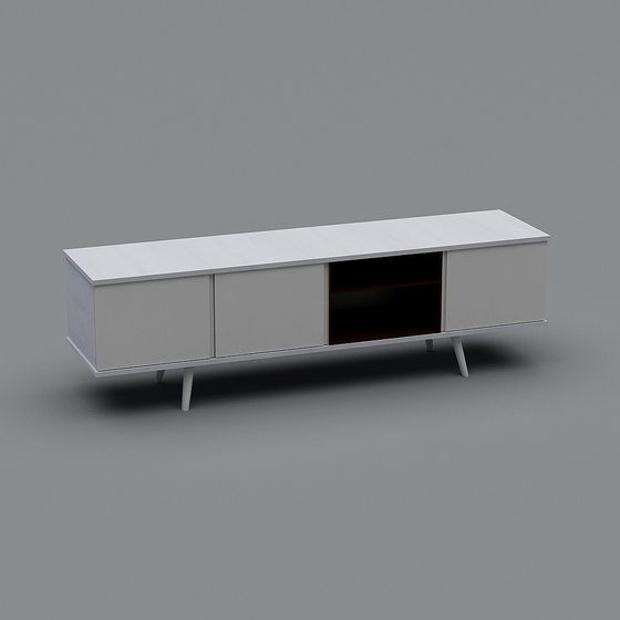 Stylish Low-Poly TV Stand 3D model for Modern Interiors