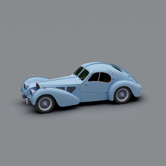 Vintage Aesthetic Low Poly Car 3D model