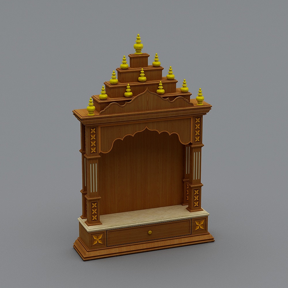 Elegant Indian Altar 3D model