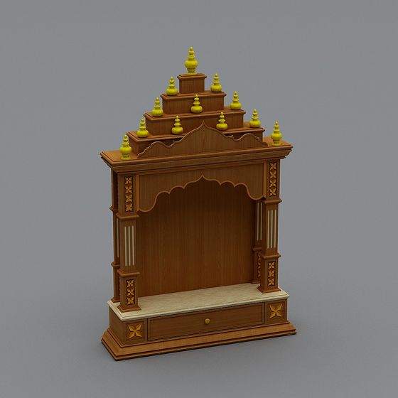 Elegant Indian Altar 3D model