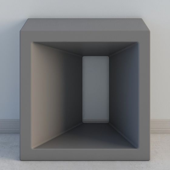 Minimalist Concrete Cube 3D model