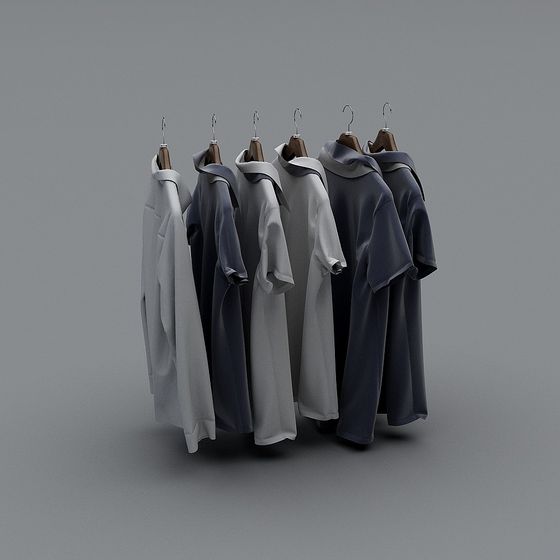 Elegant Hanging Robes 3D model