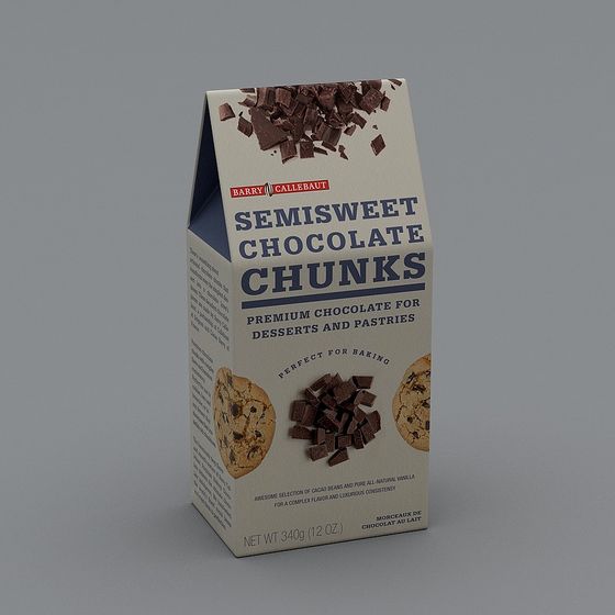 Semi-Sweet Chocolate Chunk Packaging Box 3D model