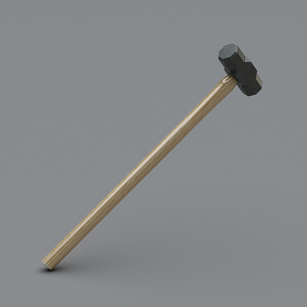 Crafted Low-Poly Hammer 3D model