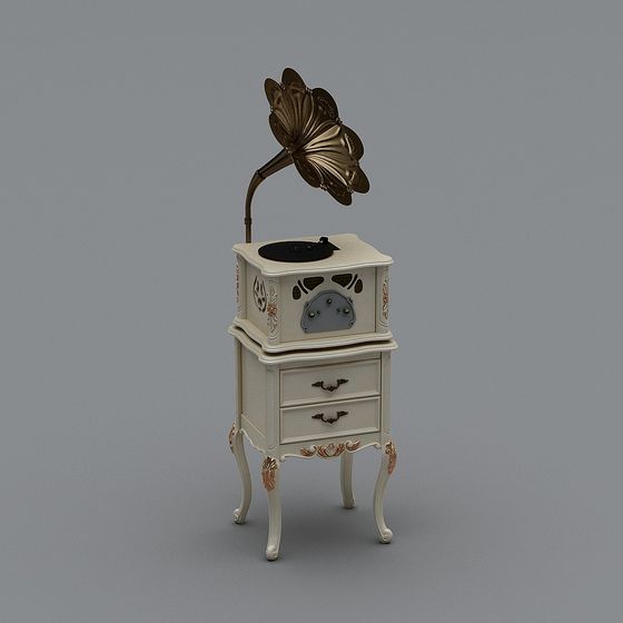 Stylish Low-Poly Gramophone 3D model for Creative Projects