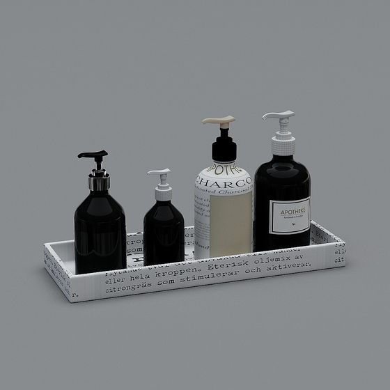 Elegant Bathroom Care Set 3D model