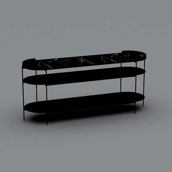 Stylish Low-Poly Display Cabinet 3D model