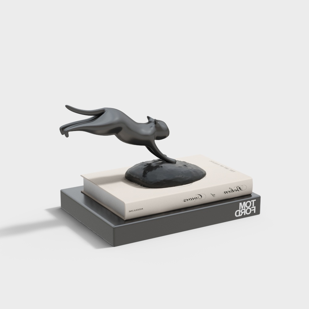 Jumping Cat Low-Poly 3D Model