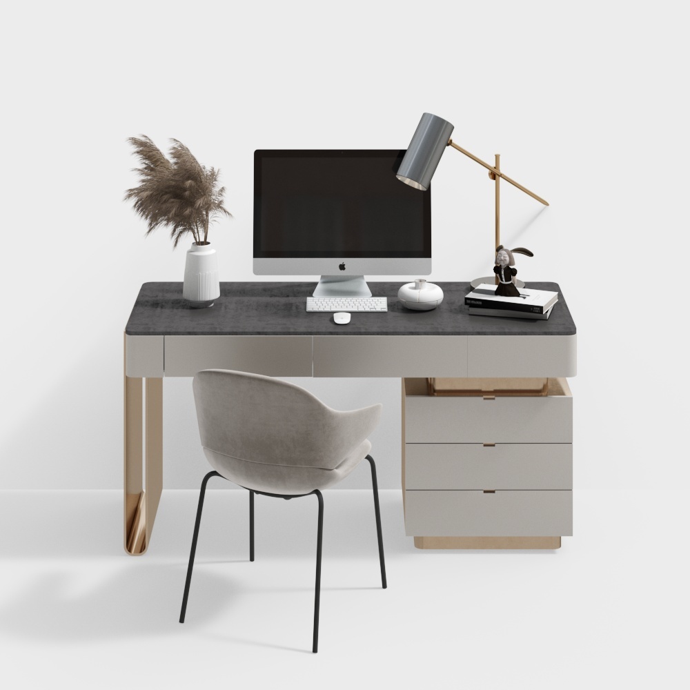 Combinazione Moderna di Scrivania e Sedia