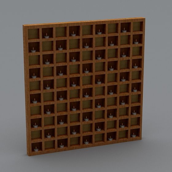 Candle Wall Low-Poly High-Detail 3D model