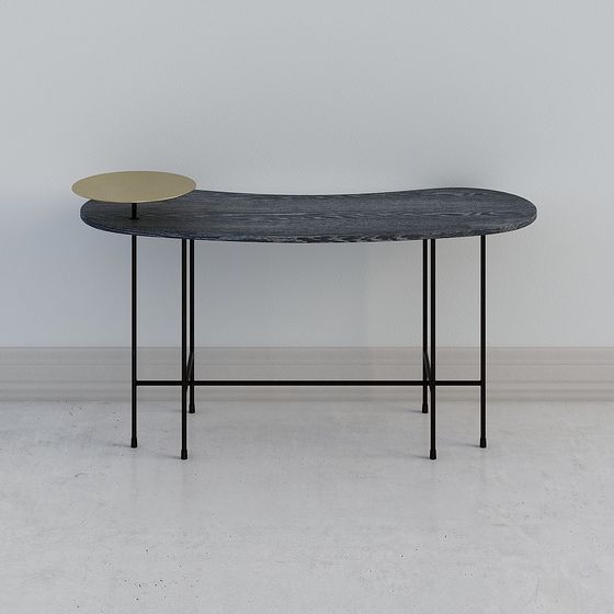 Stylish Curved Side Table 3D model for Modern Spaces