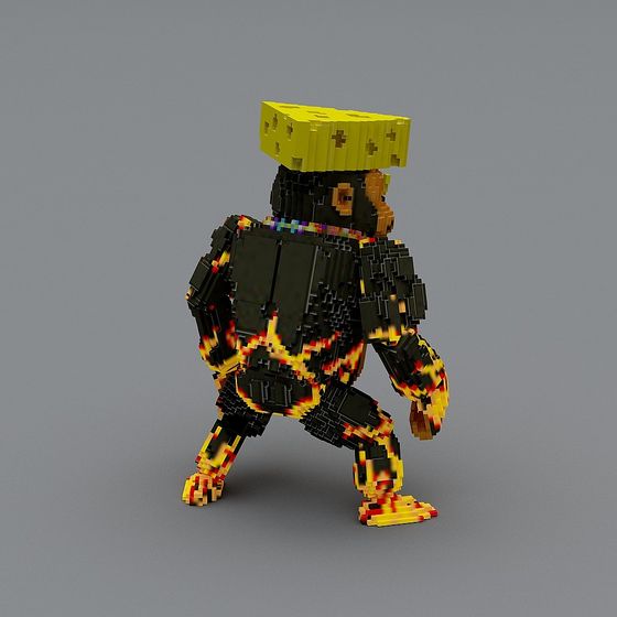 Pixel Warrior 3D Model - Low Poly, High Detail