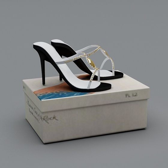 Elegant High Heeled Sandal 3D model