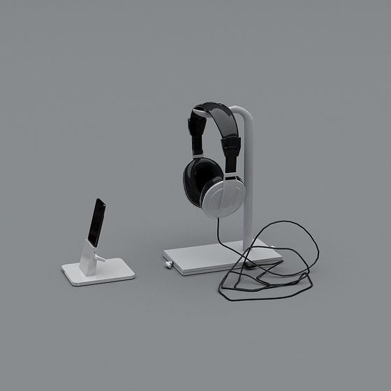 Minimalist 3D Headphone Stand Model