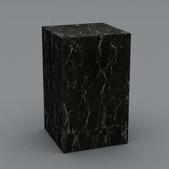 Black Marble Column 3D model for Modern Design