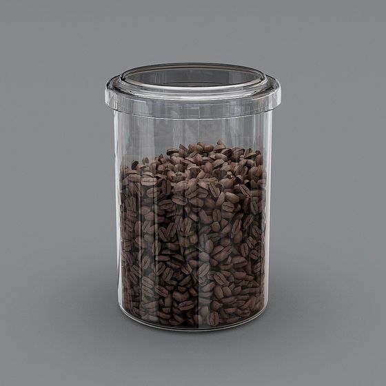 Low-Poly Coffee Bean Jar 3D model