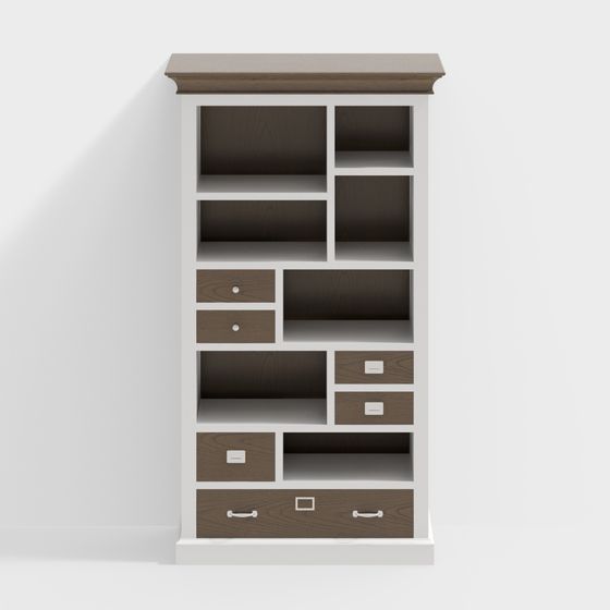 Elegant Low Poly Bookshelf 3D model